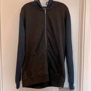 RVCA Dark Grey/Blue Front Zip Hooded Sweatshirt